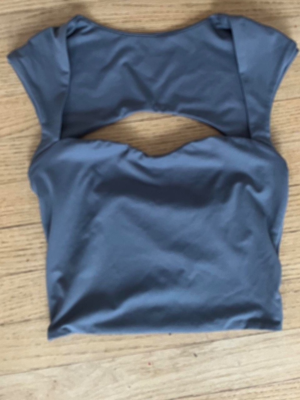 Women's Grey and Blue Crop-top